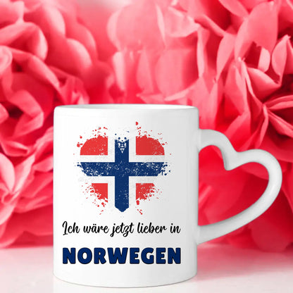 Kaffetasse Wäre jetzt lieber in Norwegen Tasse Lustig