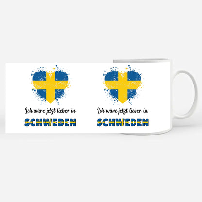Kaffetasse Wäre jetzt lieber in Schweden Tasse Lustig