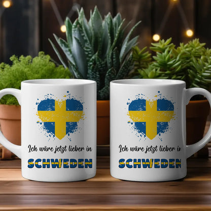 Kaffetasse Wäre jetzt lieber in Schweden Tasse Lustig