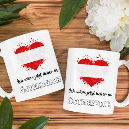 Kaffetasse Wäre jetzt lieber in Österreich Tasse Lustig