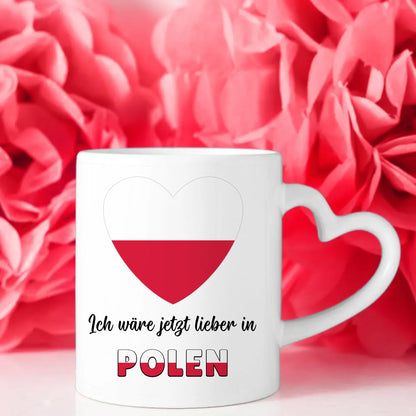 Kaffetasse Wäre jetzt lieber in Polen Tasse Lustig