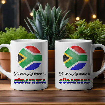 Kaffetasse Wäre jetzt lieber in Südafrika Tasse Lustig