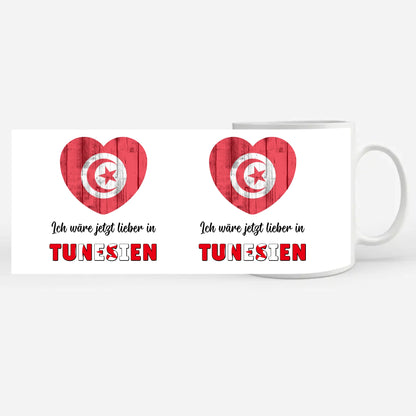 Kaffetasse Wäre jetzt lieber in Tunesien Tasse Lustig