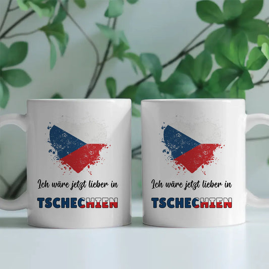 Kaffetasse Wäre jetzt lieber in Tschechien Tasse Lustig