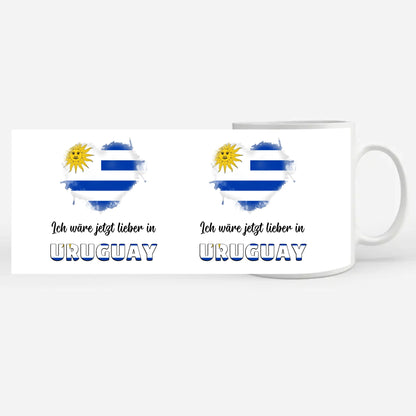 Kaffetasse Wäre jetzt lieber in Uruguay Tasse Lustig