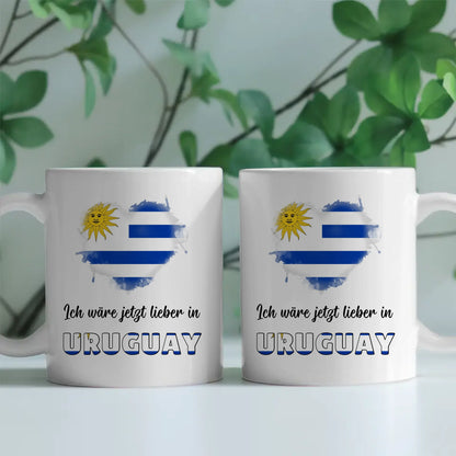 Kaffetasse Wäre jetzt lieber in Uruguay Tasse Lustig