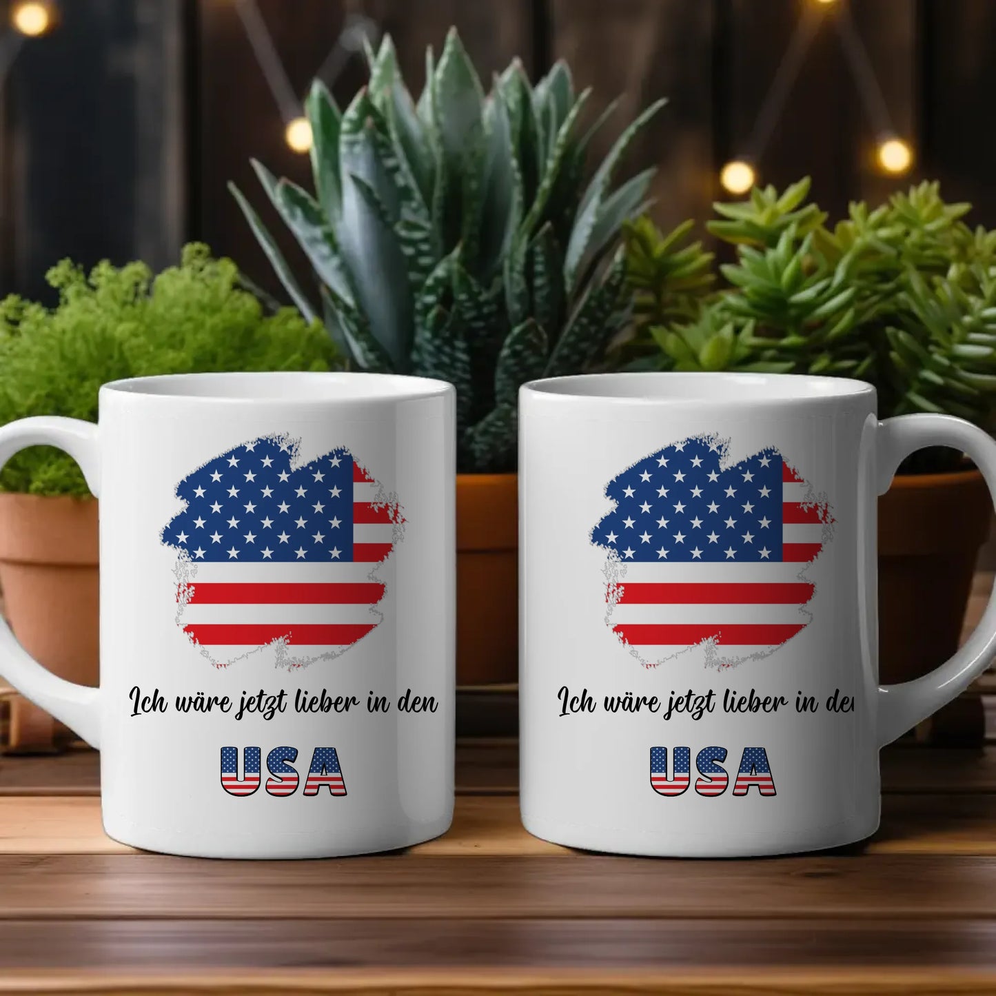 Kaffetasse Wäre jetzt lieber in USA Tasse Lustig