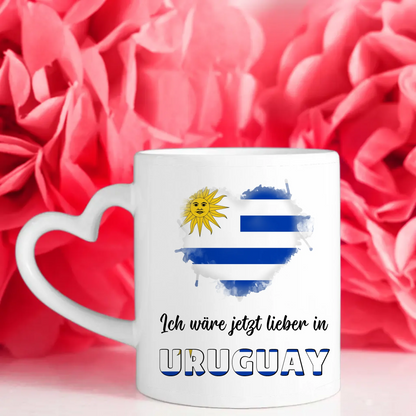 Kaffetasse Wäre jetzt lieber in Uruguay Tasse Lustig