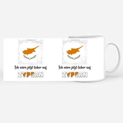 Kaffetasse Wäre jetzt lieber in Zypern Tasse Lustig