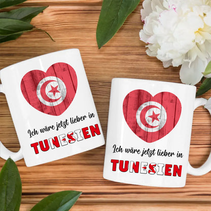 Kaffetasse Wäre jetzt lieber in Tunesien Tasse Lustig