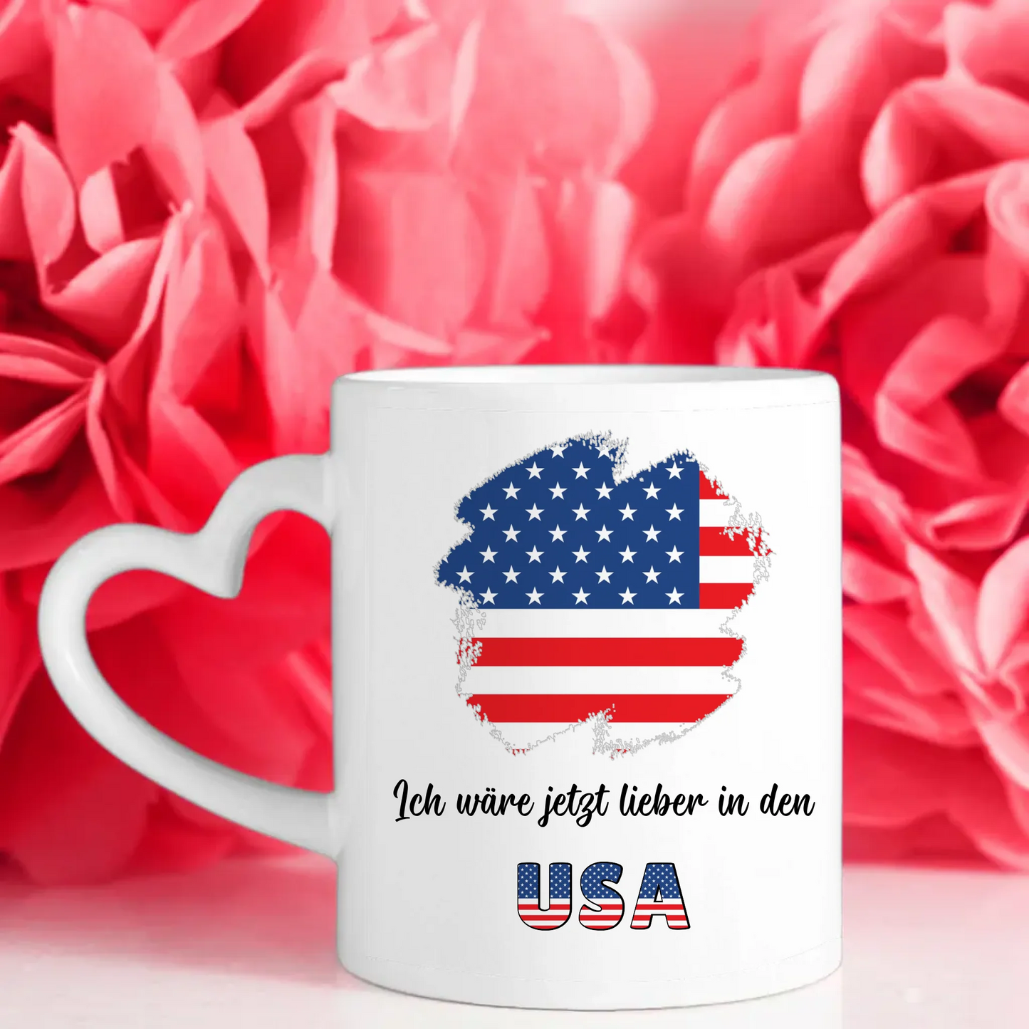 Kaffetasse Wäre jetzt lieber in USA Tasse Lustig