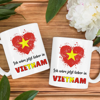 Kaffetasse Wäre jetzt lieber in Vietnam Tasse Lustig
