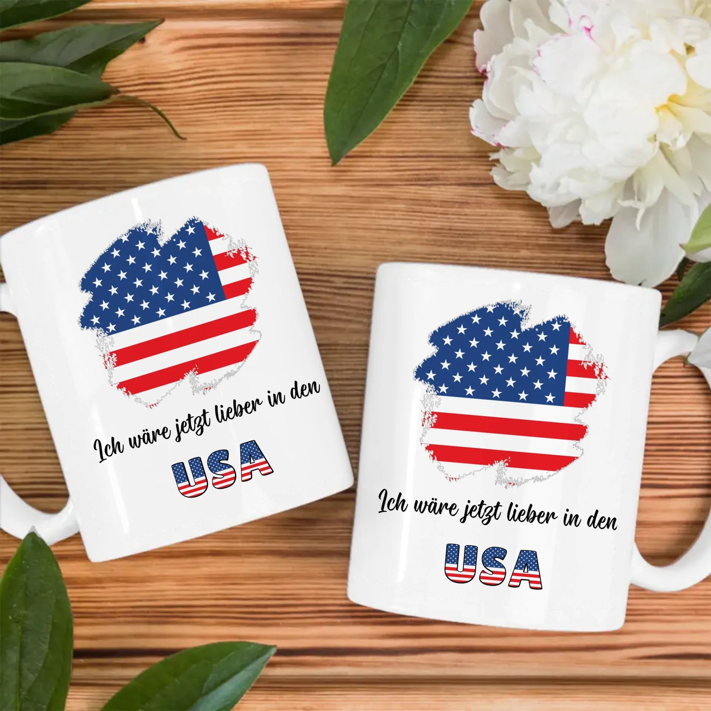 Kaffetasse Wäre jetzt lieber in USA Tasse Lustig