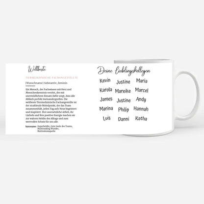 Personalisierte Tasse Definition Weltbeste Tiermedizinische Fachangestellte Abschied