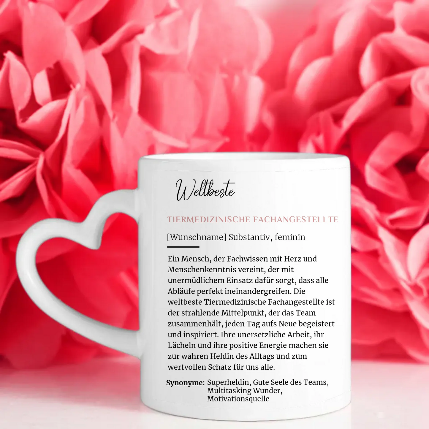 Personalisierte Tasse Definition Weltbeste Tiermedizinische Fachangestellte Abschied