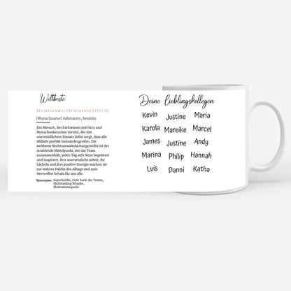 Berufe Tasse personalisiert Definition Weltbeste Rechtsanwaltsfachangestellte Abschied