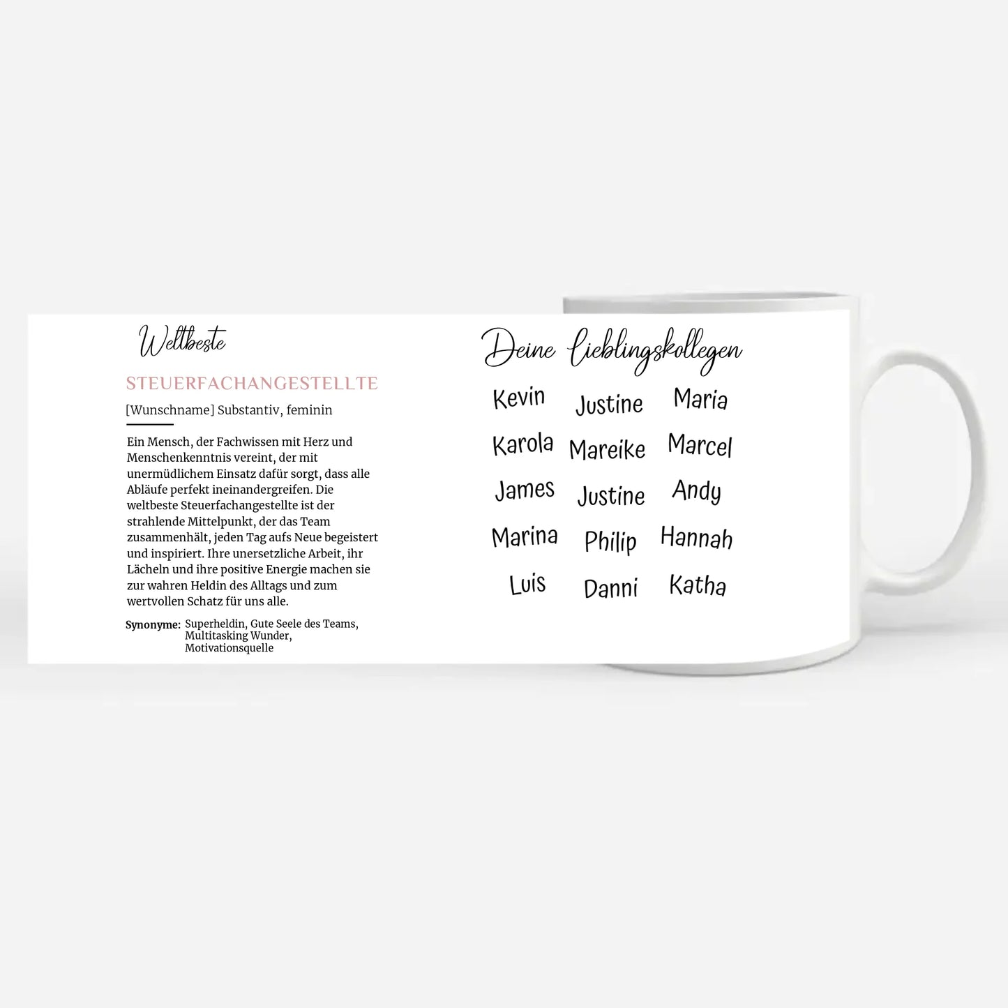 Steuerfachangestellte Tasse personalisiert Definition mit Name