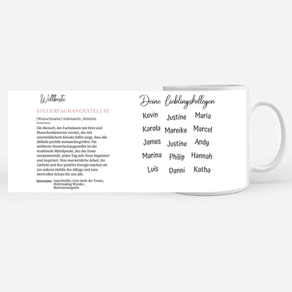 Steuerfachangestellte Tasse personalisiert Definition mit Name