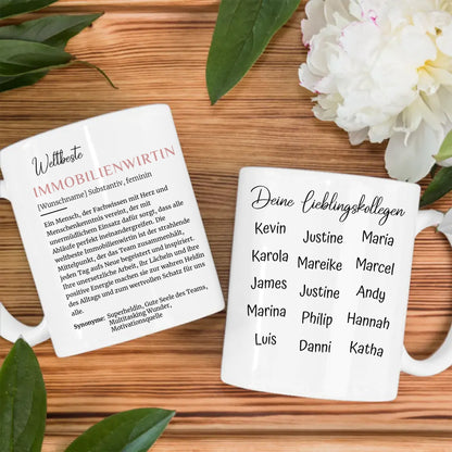 Berufe Tasse personalisiert Definition Weltbeste Immobilienwirtin Abschied Jubiläum