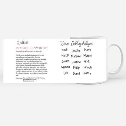 Berufe Tasse personalisiert Definition Weltbeste Immobilienwirtin Abschied Jubiläum