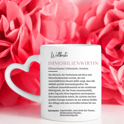 Berufe Tasse personalisiert Definition Weltbeste Immobilienwirtin Abschied Jubiläum