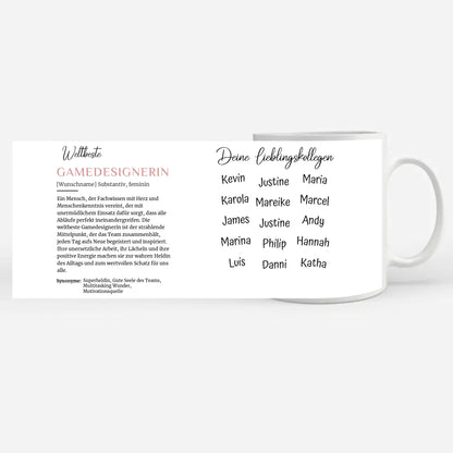 Geschenk Tasse Definition Weltbeste Gamedesignerin Abschied