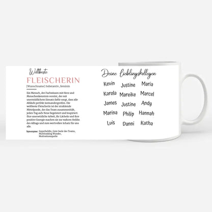 Berufe Tasse personalisiert Definition Weltbeste Fleischerin Abschied Jubiläum