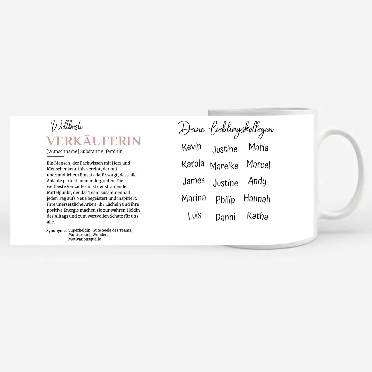 Verkäuferin Tasse personalisiert Definition Verkäuferin
