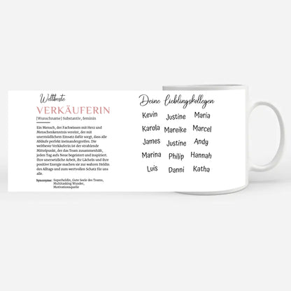 Verkäuferin Tasse personalisiert Definition Verkäuferin