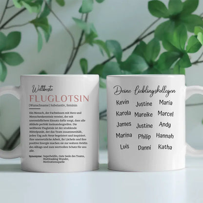 Berufe Tasse personalisiert Definition Weltbeste Fluglotsin Abschied Jubiläum