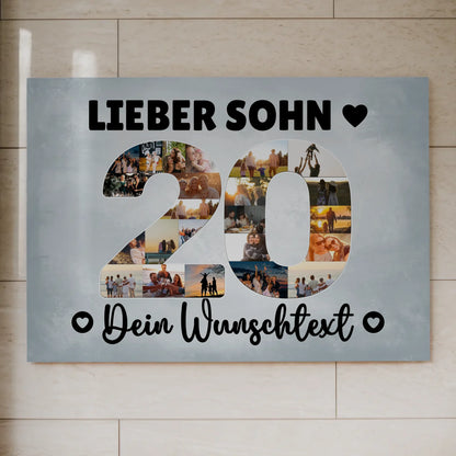 Magnet Wandbild mit Unterschriften 20 Geburtstag Sohn