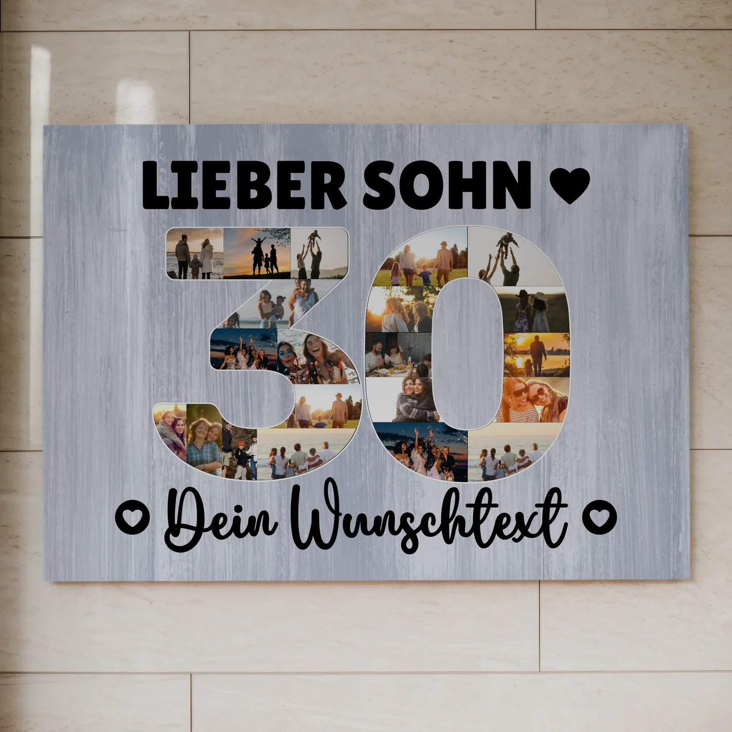 Magnetisches Fotoboard Poster mit Wunschtext zum 30. Geburtstag Sohn