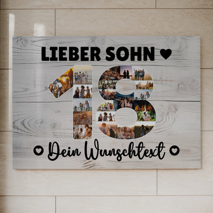Magnet Poster mit Wunschtext 18 Geburtstag Sohn