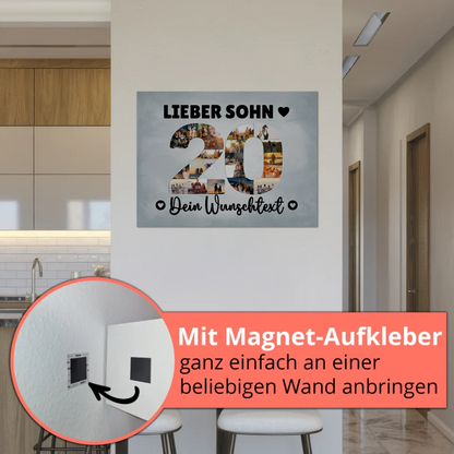 Magnet Wandbild mit Unterschriften 20 Geburtstag Sohn