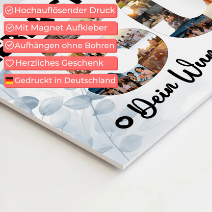 Fotoboard Poster magnetisch mit Wunschtext 50 Geburtstag Stiefpapa