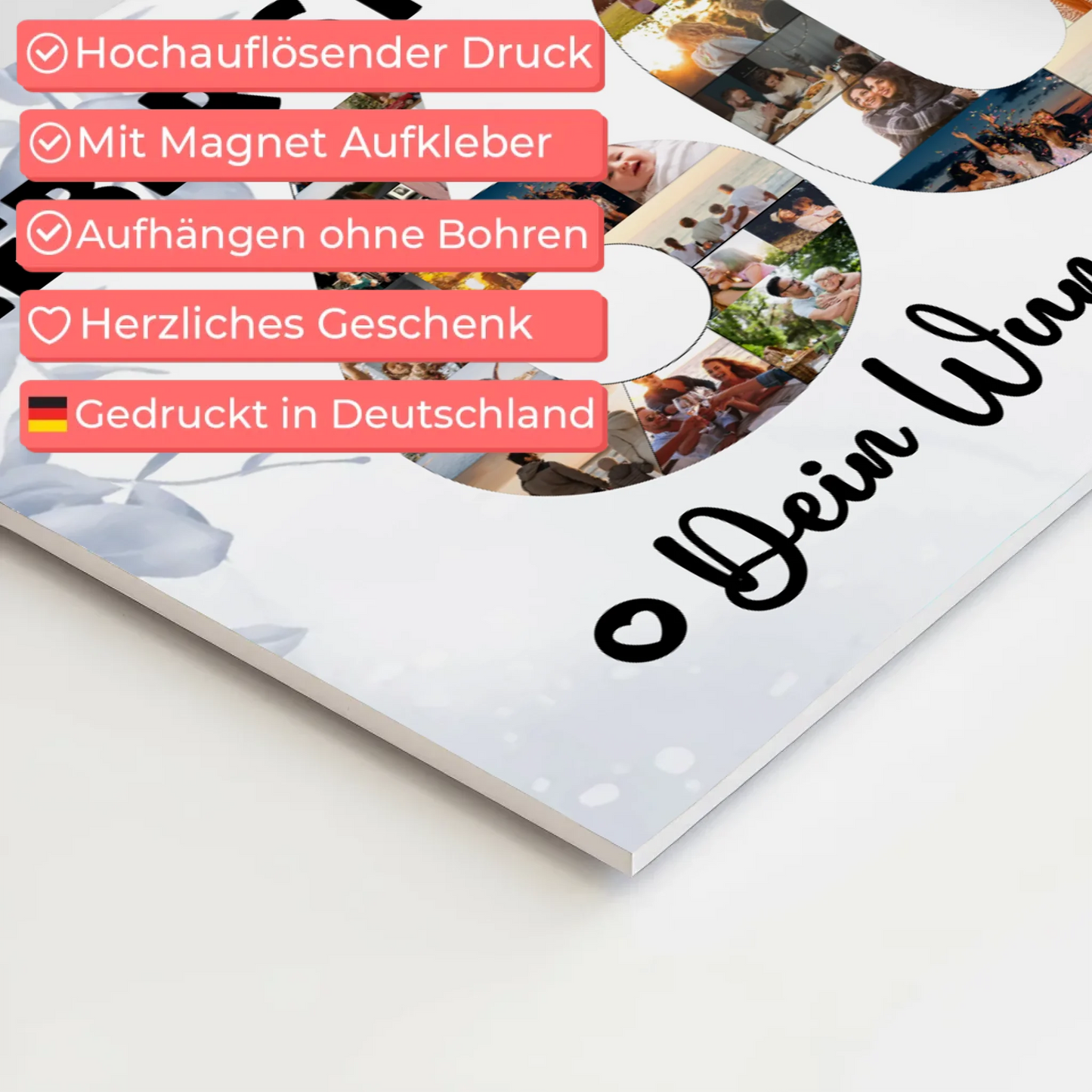 Magnetisches Fotoboard mit Unterschriften 60 Geburtstag Stiefpapa