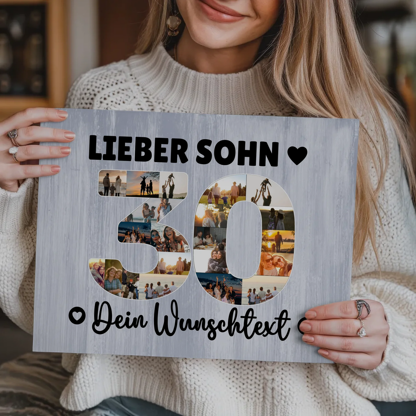 Magnetisches Fotoboard Poster mit Wunschtext zum 30. Geburtstag Sohn