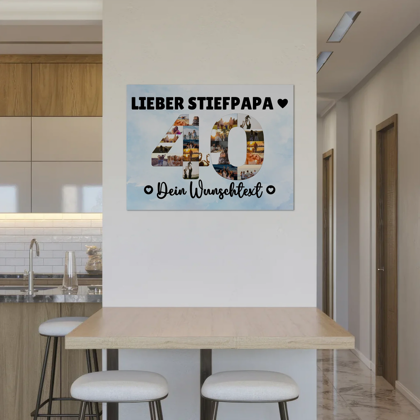 Fotoboard Magnet Poster mit Unterschriften 40 Geburtstag Stiefpapa