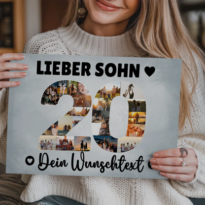 Magnet Wandbild mit Unterschriften 20 Geburtstag Sohn