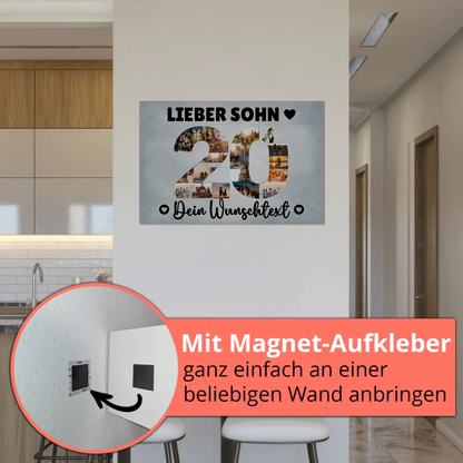 Magnet Wandbild mit Unterschriften 20 Geburtstag Sohn