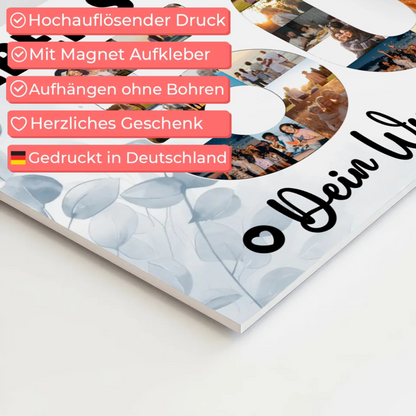 Fotoboard Poster magnetisch mit Wunschtext 50 Geburtstag Stiefpapa