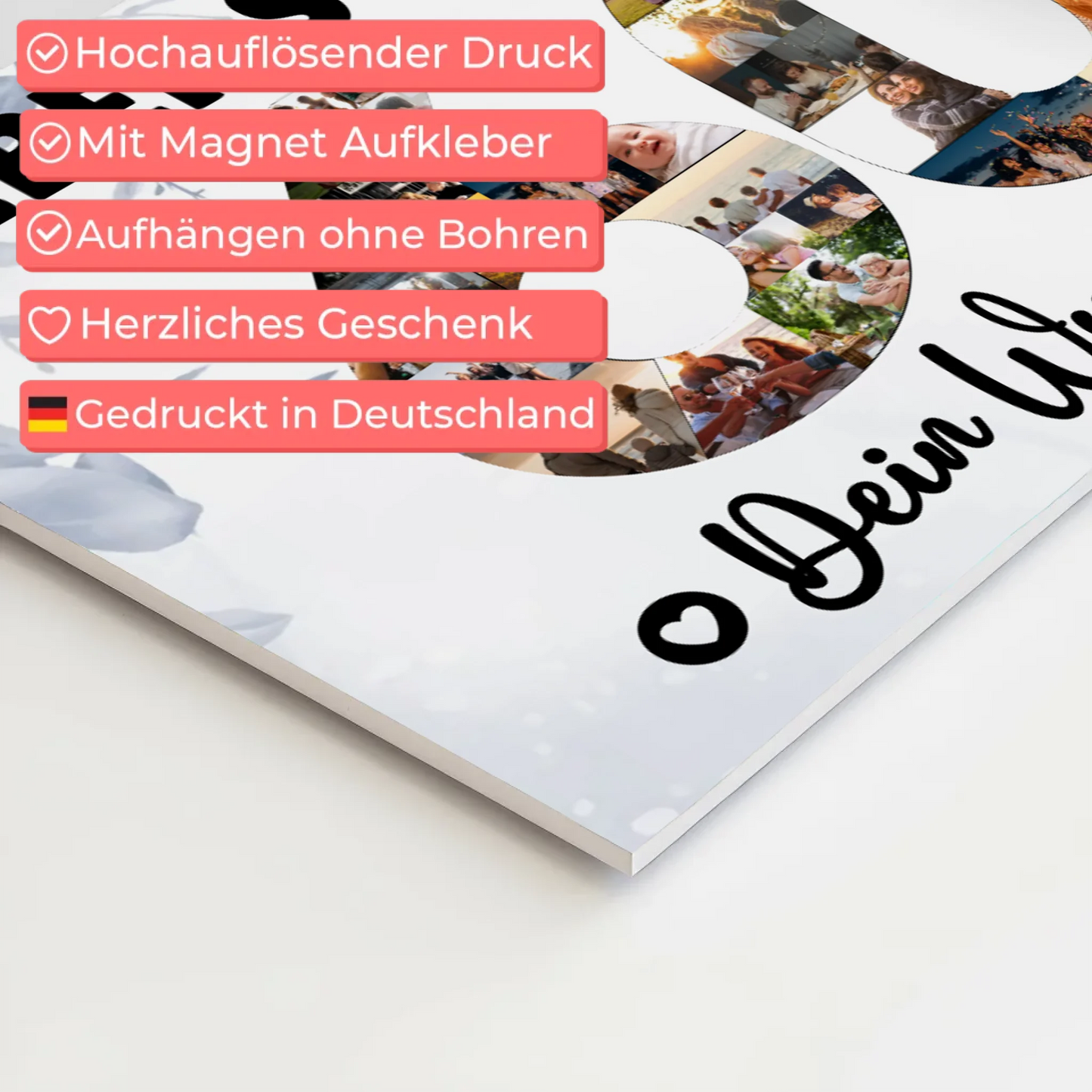 Magnetisches Fotoboard mit Unterschriften 60 Geburtstag Stiefpapa