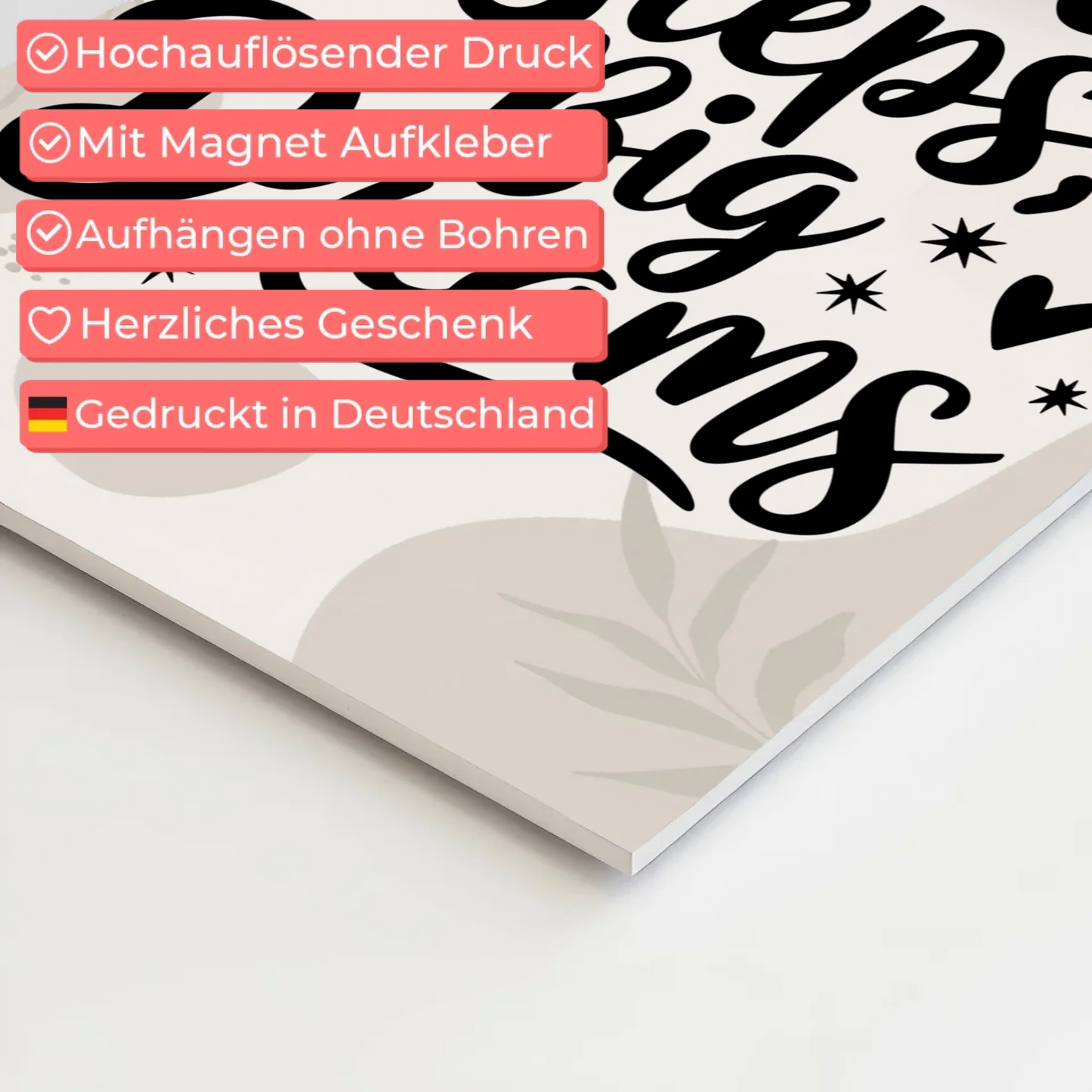 Magnet Poster mit Spruch Small Steps Big Dreams Geschenk