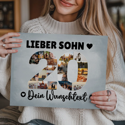 Magnet Wandbild mit Unterschriften 20 Geburtstag Sohn