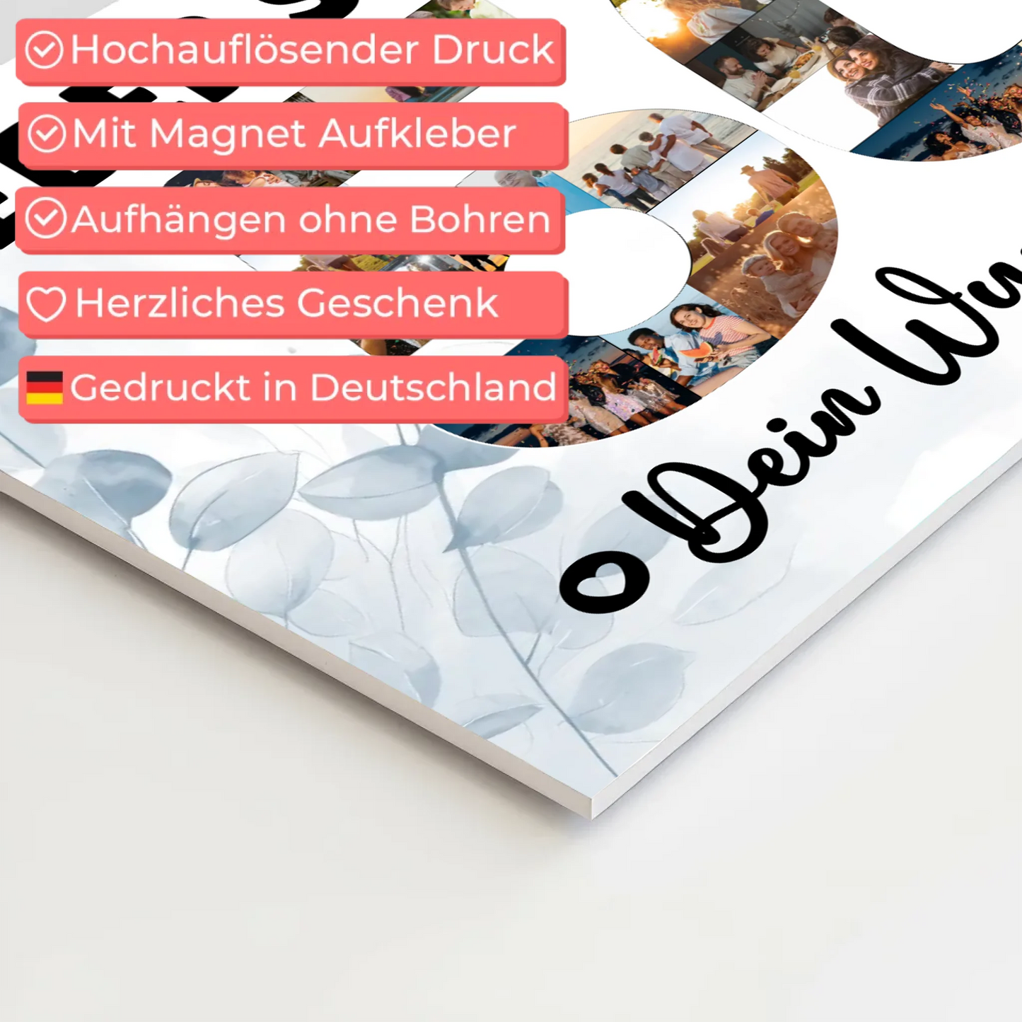 Fotoboard Poster magnetisch mit Wunschtext 50 Geburtstag Stiefpapa