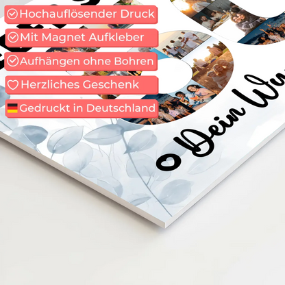 Fotoboard Poster magnetisch mit Wunschtext 50 Geburtstag Stiefpapa