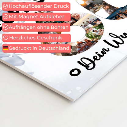 Magnetisches Fotoboard mit Unterschriften 60 Geburtstag Stiefpapa