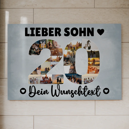 Magnet Wandbild mit Unterschriften 20 Geburtstag Sohn