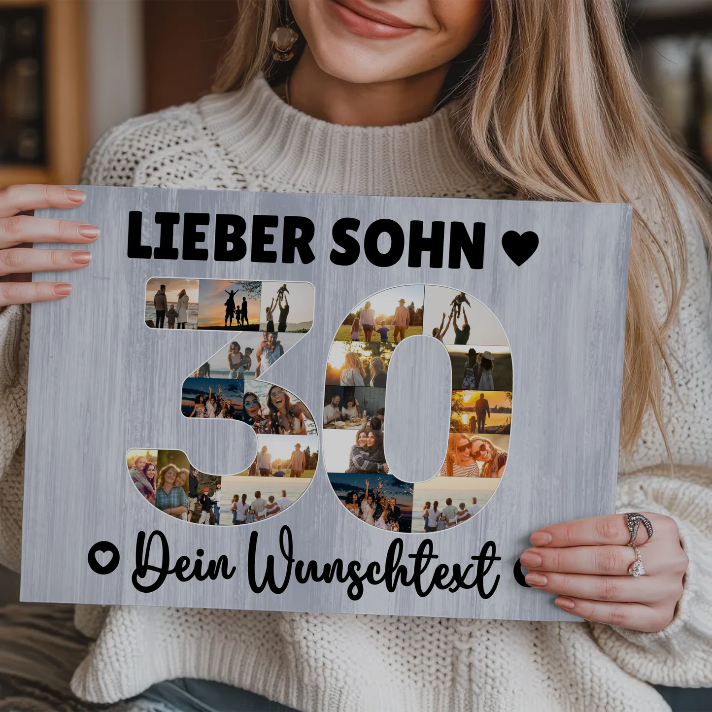Magnetisches Fotoboard Poster mit Wunschtext zum 30. Geburtstag Sohn