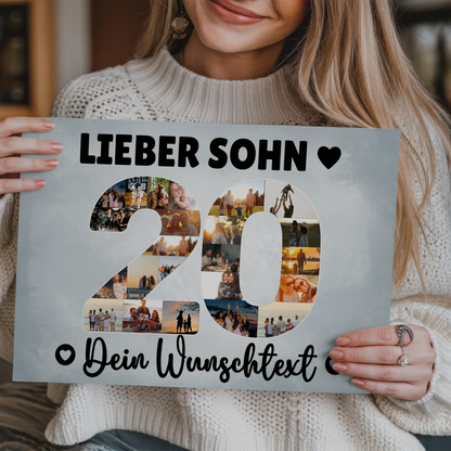 Magnet Wandbild mit Unterschriften 20 Geburtstag Sohn